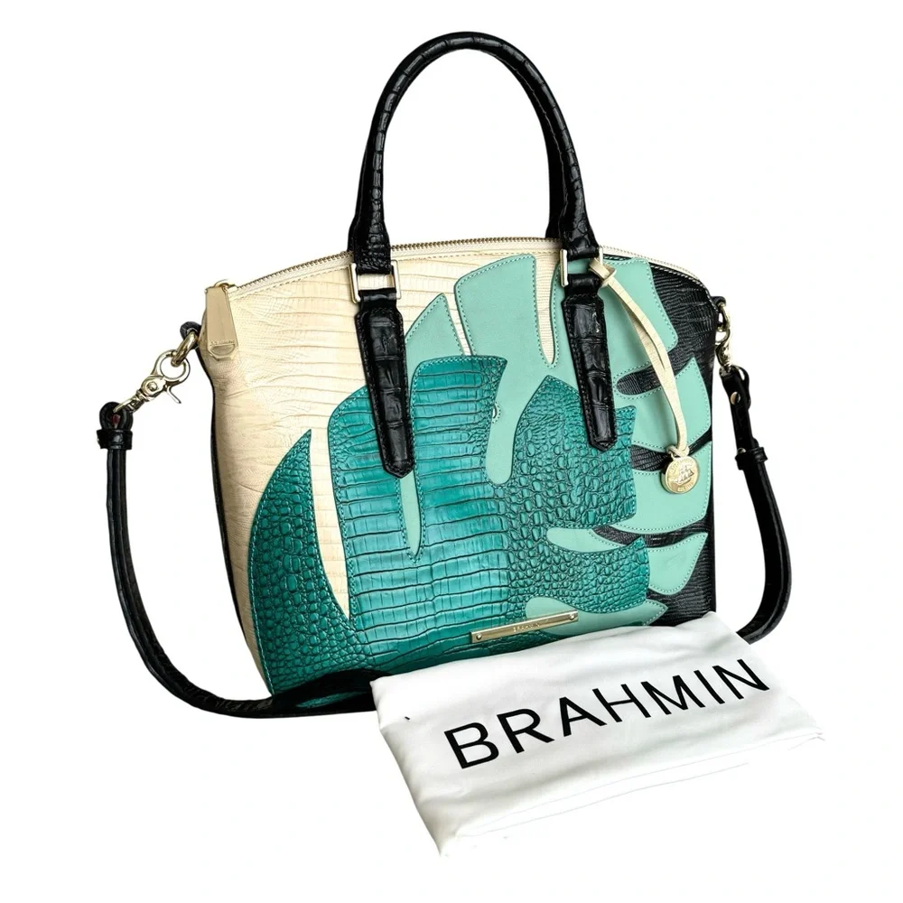 🆕 Brahmin Duxbury Satchel Turquoise Belem Shoulder Bag